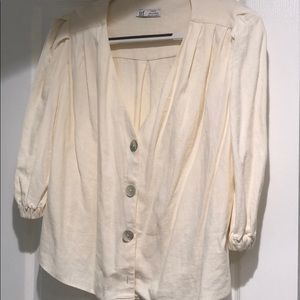 Zara Linen Button Top 💛